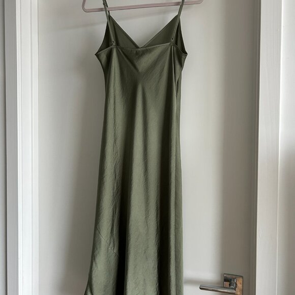 Wilfred Aritzia Satin Only Slip Dress in Sage - Picture 4 of 5